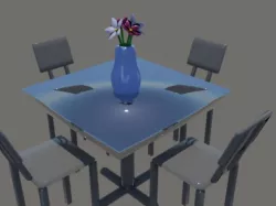 Table Set Low-poly  3D model