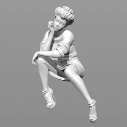 The girl in a sitting pose  3D print model