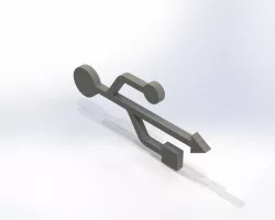 USB Icon Logo (DXF + SolidWorks Block)