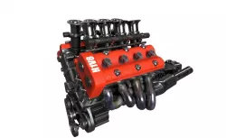 V8 engine 3D model
