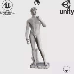 VR Sculpture David by Dankelangelo Ultra-Low-Poly Low-poly  3D model