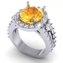 Yellow diamond ring 090 3D print model