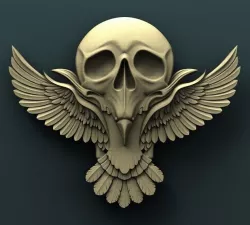 3d STL Model for CNC Router Raven Skull 3D print model