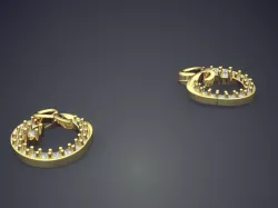 Circle Shaped Hollow Earrings P 1804 2 3D print model