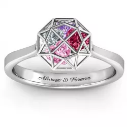 Diamond Cage Ring 3D print model