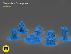 Discordia Cyberpunk board game figures  3D print model