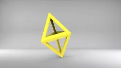 Empty tetrahedron 3D print model