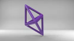 Empty tetrahedron with chamfer 3D print model