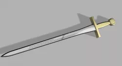 Excalibur inspired medieval sword for cosplay 3D print model