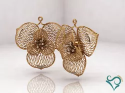 Gold earrings engagement jewel printable earring 3D print model