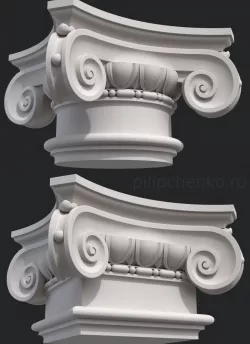 Ionic column capital 3D print model 3D print model