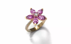Marquise Pink Sapphire Ring 3D print model