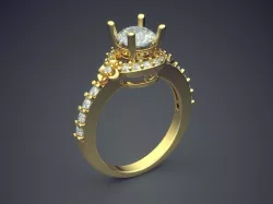 Ring With Diamonds CAD-6260 3D print model