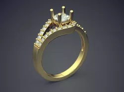 Ring With Diamonds CAD-6294 3D print model