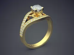 Ring With Diamonds Gjart A-42 3D print model