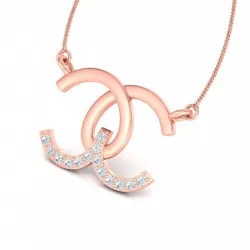 Rose Gold Chanel Logo With Diamonds 3D print model