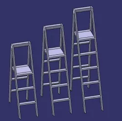 Simple ladders for layout ergo checks 3 4 5 ft