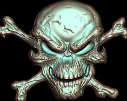 Skull bas relief for CNC router and 3d printing in STL and OBJ 3D print model