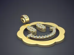 Smile Shape Pendant With Diamonds CAD-6213 3D print model