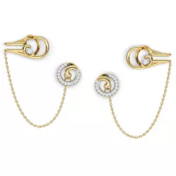 Swirl Chain Earrings 3D print model