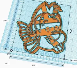 The Little Mermaid Flounder Cookie Cutter 3D print model
