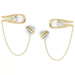 Trigon Chain Earring 3D print model