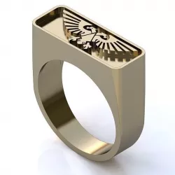 White Gold Eagle Printed Ring 3D print model