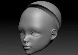 3D model doll head 3D print model