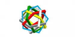 6 Intersecting Pentagons Geometric Sculpture