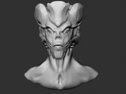 Alien Head 4 3D print model