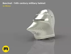 Bascinet -14th century military helmet 3D print model