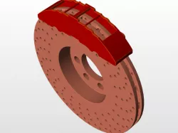 Brake disc with calliper