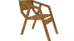 Chair for CNC router or laser cut 3D print model