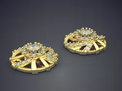 Circle Brooch With Spiral Ornament And Diamond CAD 4561 3D print model