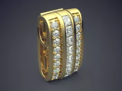 Cufflinks With Diamond Lines CAD 5442 3D print model