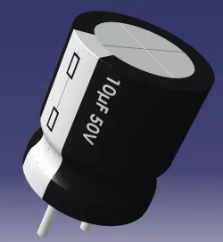 Electrolytic Capacitor 10uF 50V Low Profile pitch 2,5mm