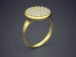 Engagement Ring With Diamonds CAD-5809 3D print model
