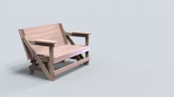 Folding wooden bench