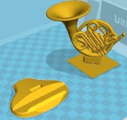 French horn desk pen holder office 3D print model