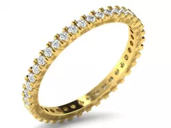 Golden Engagement Ring With Diamonds 42 3D print model