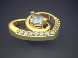 Heart Shaped Hollow Brooch CAD 3733 3D print model