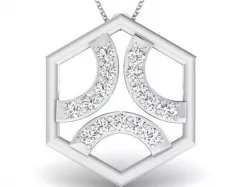 Hexagond Shaped Pendant With Diamonds 3D print model