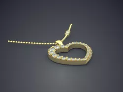 Hollow Heart Shaped Pendant CAD 3675 3D print model