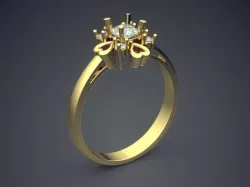 Humble Small Ring With Diamond  CAD 3776 3D print model
