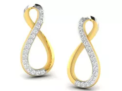Infinity Loop Shaped Earrings With Diamonds 3D print model