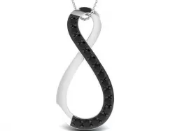 Infinity Loop Shaped Pendant With Gems 3D print model