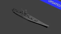 Japanese Yamato Class Battleship 3D print model