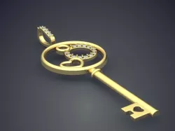 Key With Circle Ornaments CAD 3627 3D print model