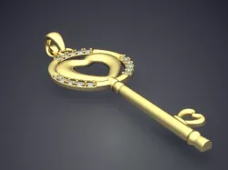 Key With Heart At The End CAD 3644 3D print model