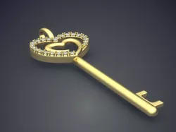 Key With Heart CAD 3607 3D print model